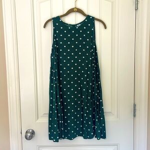 Green Polka Dot Sleeveless Dress, Old Navy, S